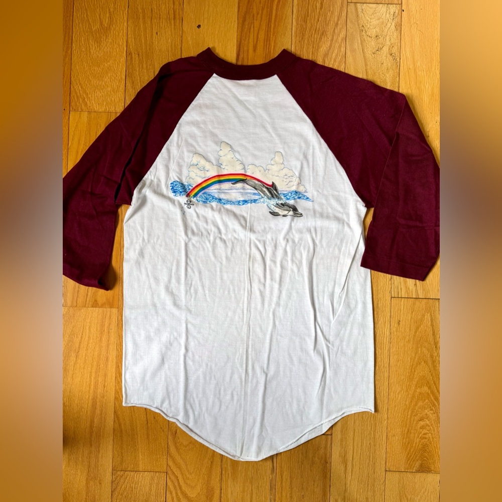 Vintage Greenpeace Rainbow Dolphin Raglan Tee (Winterland)